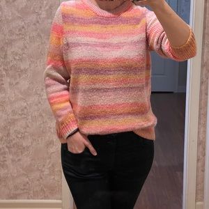 GAP Spacedye Pink Crew Sweater